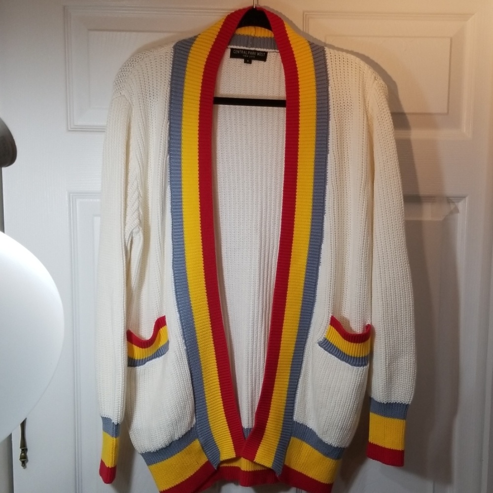 Central Park West Ribbed Cardigan Off White - NWT